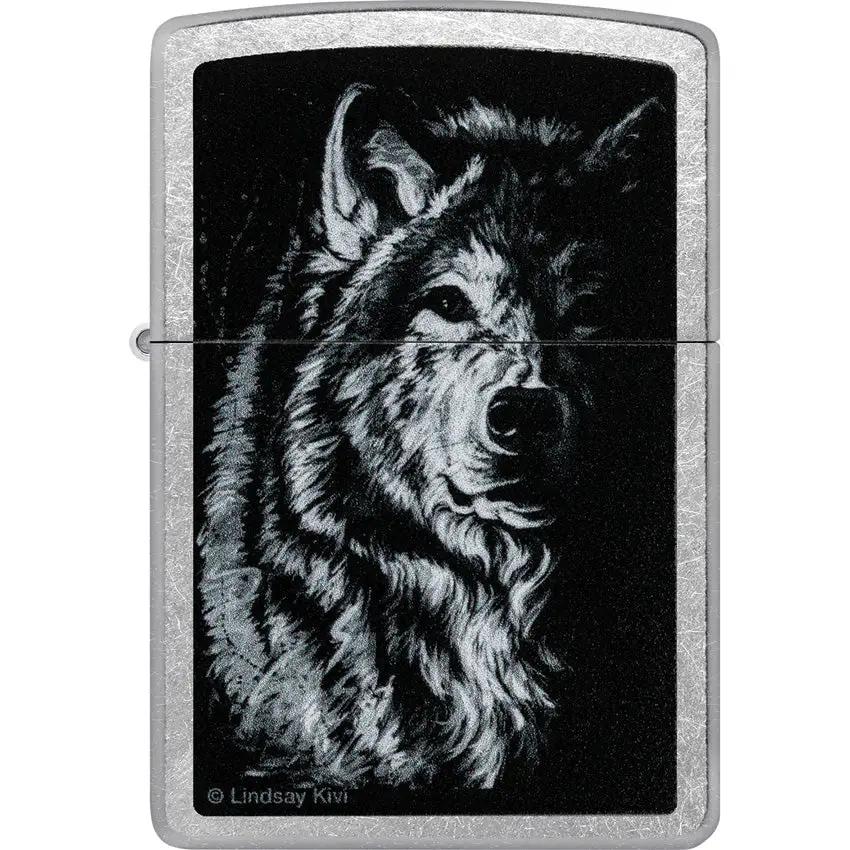 Zippo Lindsay Kivi Wolf Lighter 46149 Street Chrome Finish Premium Gift for Collectors and Fans by Zippo