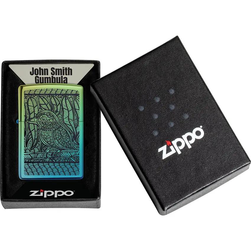 Zippo John Smith Gumbula Lighter - Teal High Polish Finish Boxed Gift For Collectors by Zippo