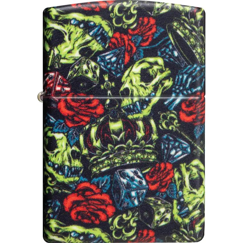 Zippo Skull Crown Design Lighter - Premium 540 Color Wrap Finish For Collectors And Gift Buyers by Zippo
