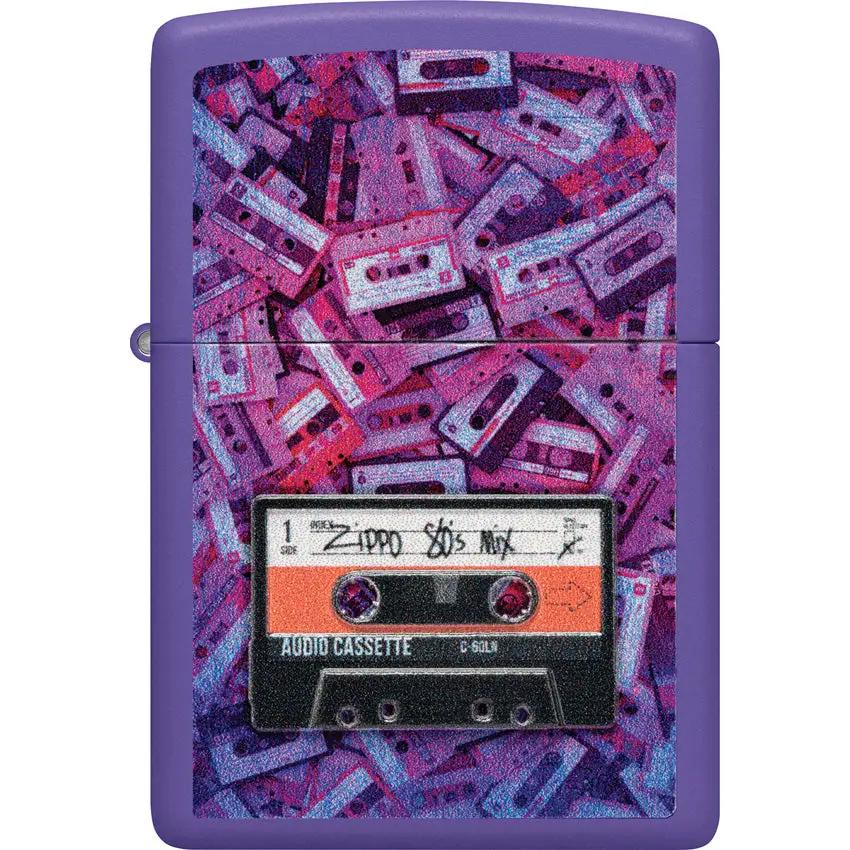 Zippo 80s Cassette Tape Lighter - Purple Enamel Gift Box For Retro Collectors And Nostalgia Lovers by Zippo