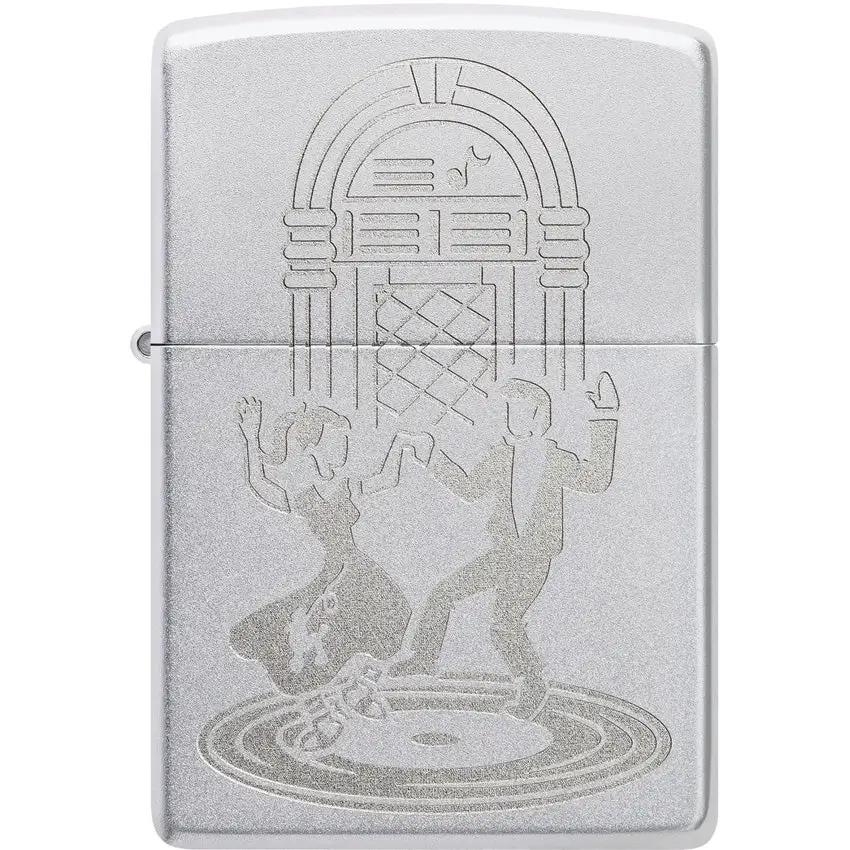 Zippo Vintage Dance Lighter 48728 - Satin Chrome Finish Boxed Premium Collectible Gift For Dancer Fans by Zippo