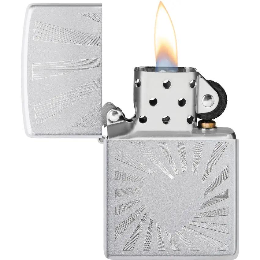 Zippo Love Radiates Lighter - Satin Chrome Finish Gift Ready For Couples And Romance Lovers by Zippo