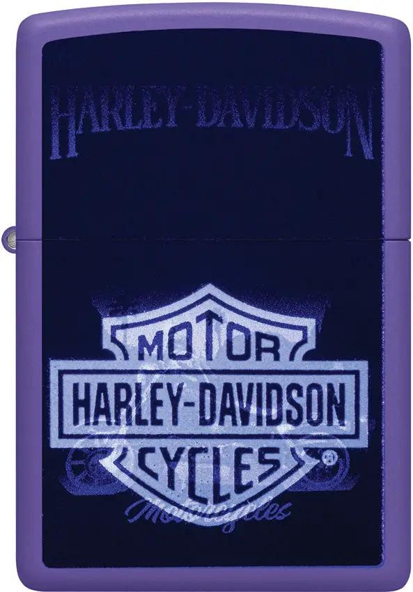 Zippo Harley Davidson Lighter Purple Matte Finish Boxed - Officially Licensed Collectible Gift For Harley Fans by Zippo