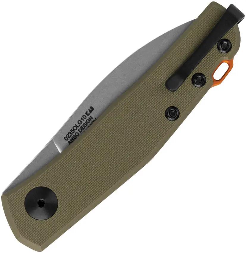 Zero Tolerance ZT0235 Slip Joint EDC Knife - CPM-20CV Stonewashed Blade With OD Green G10 Handle by Zero Tolerance