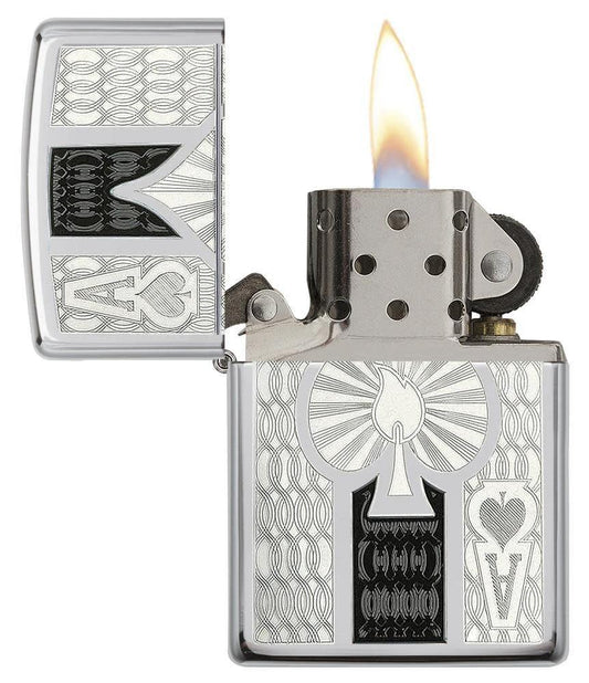 Zippo 24196 Ace Lighter – High Polish Chrome Finish by Zippo