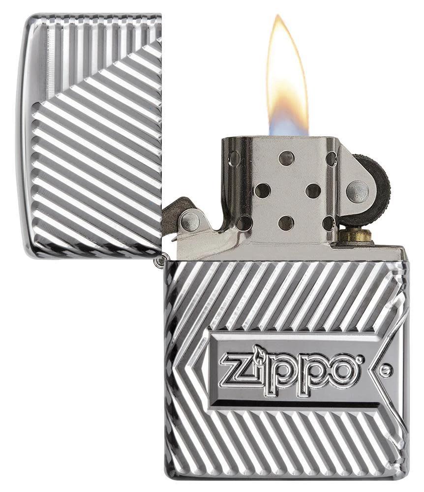 Zippo Armor® Bolts Design High Polish Chrome Windproof Lighter by Zippo