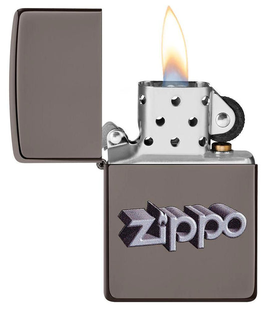 Zippo 3D Logo Design Windproof Lighter – Black Ice® by Zippo