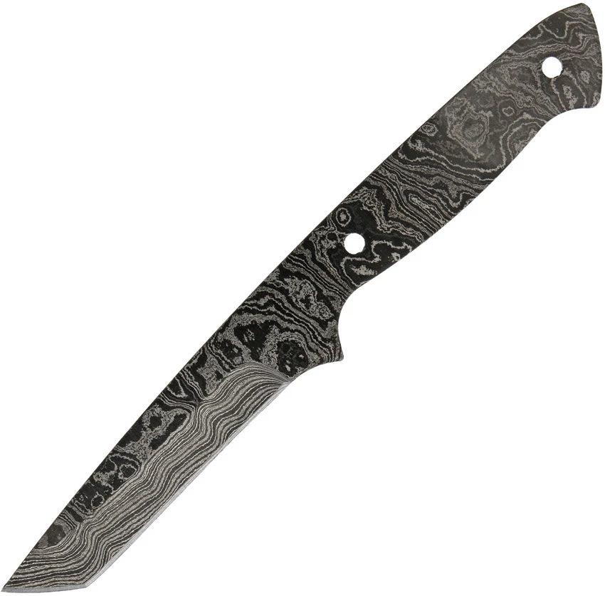 Alabama Damascus Knife Blade ADS087 DKG Full Tang 3 Inch Blade for Knife Makers with Lanyard Hole by Alabama Damascus Steel