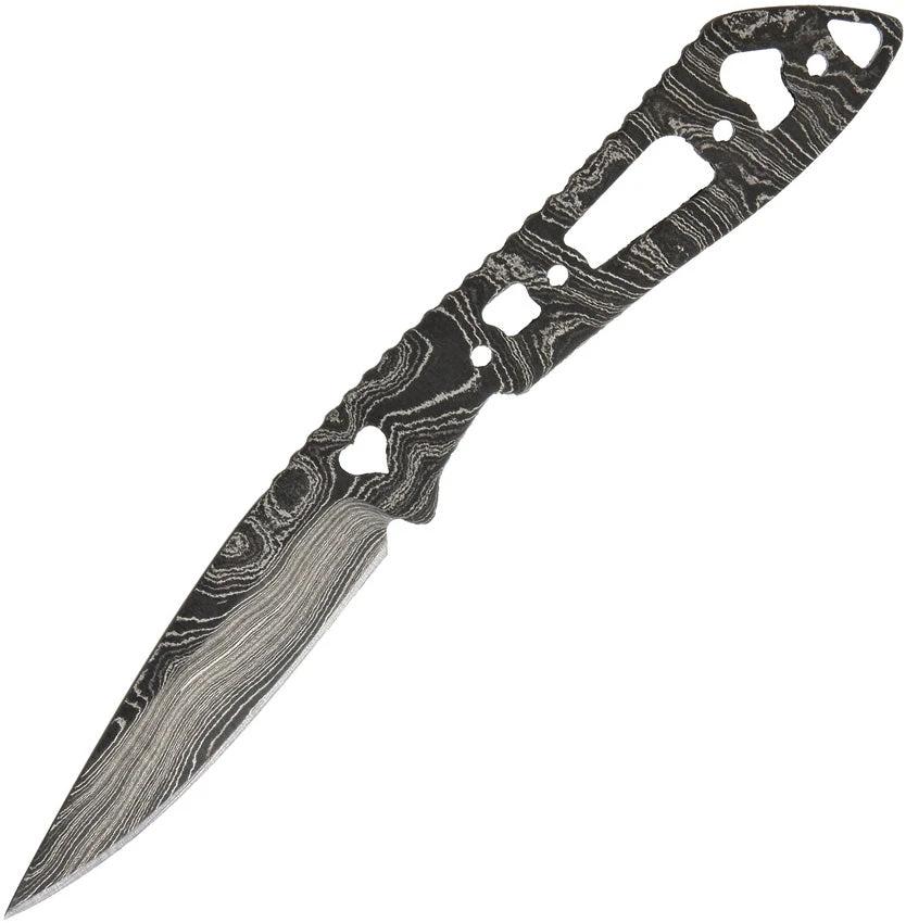 Damascus Knife Blade Premium From Alabama Damascus Steel With Heart Cutout Full Tang 6 Inch For Knife Collectors by Alabama Damascus Steel