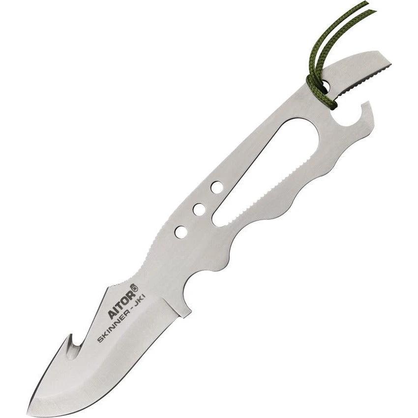 Aitor Skeletal Skinner Knife 7in One Piece Stainless Guthook With Thumb Ridge And Bottle Opener For Outdoor Hunters by Aitor