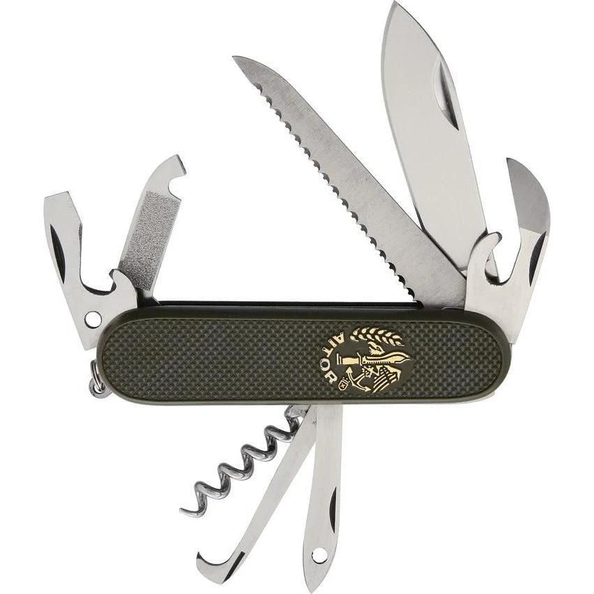 Aitor Gran Montanero 16000 Green Heavy Duty Multi Tool Knife With Corkscrew And Wood Saw For Outdoor Enthusiasts by Aitor