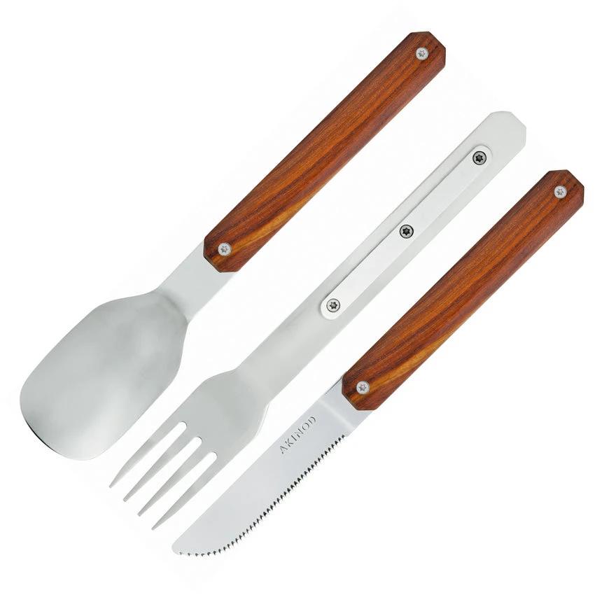 Akinod Magnetic Cutlery Set A01M00005 Coral Wood Handles Micro Serrated Knife 7 Inch Stainless Boxed For Home Chefs by Akinod