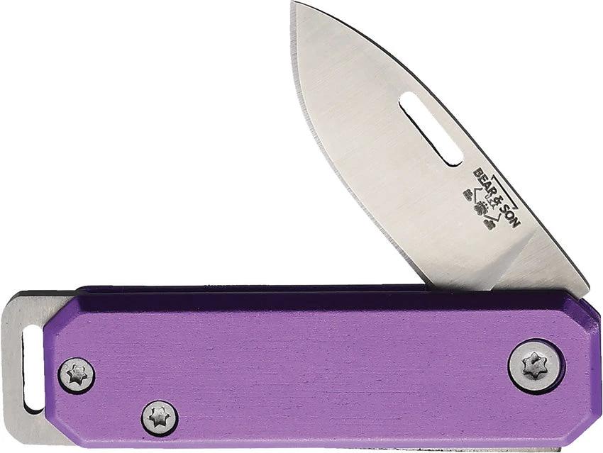 Bear & Son 109PL Slip Joint Pocket Knife – Purple Aluminum Handle by Bear & Son