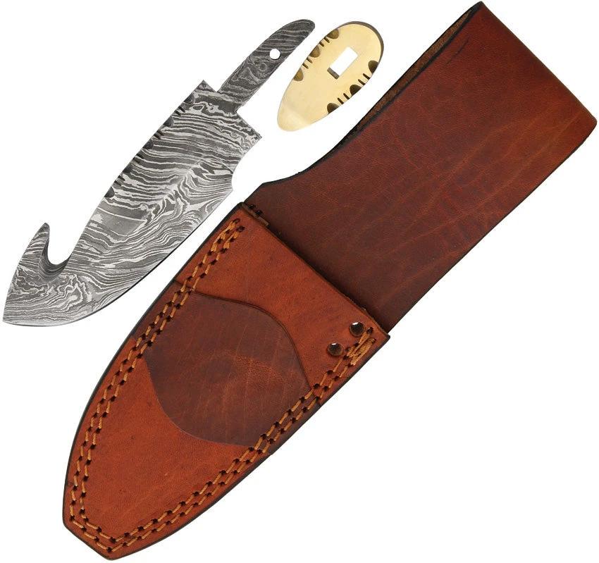 Knifemaking Damascus Guthook With Sheath BL-SODMBL2 by Knifemaking