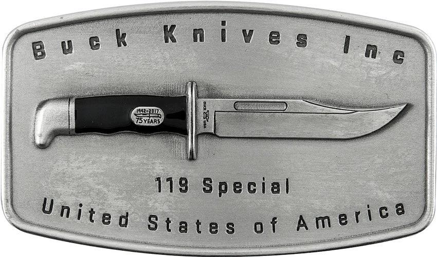 Buck 119 Special Belt Buckle 75th Anniversary Pewter Commemorative Collectors Boxed Gift by Buck