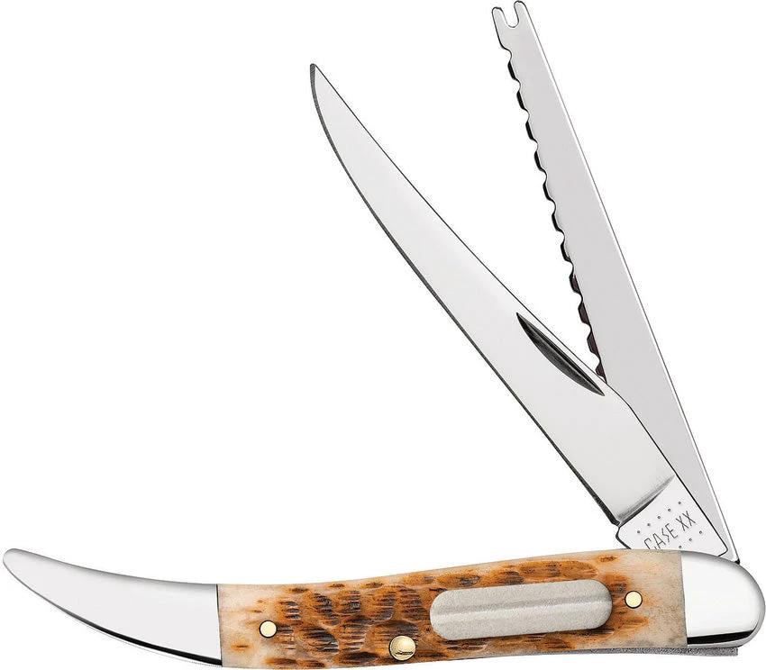 Case Cutlery Fishing Knife Amber Bone 10726 by Case Cutlery