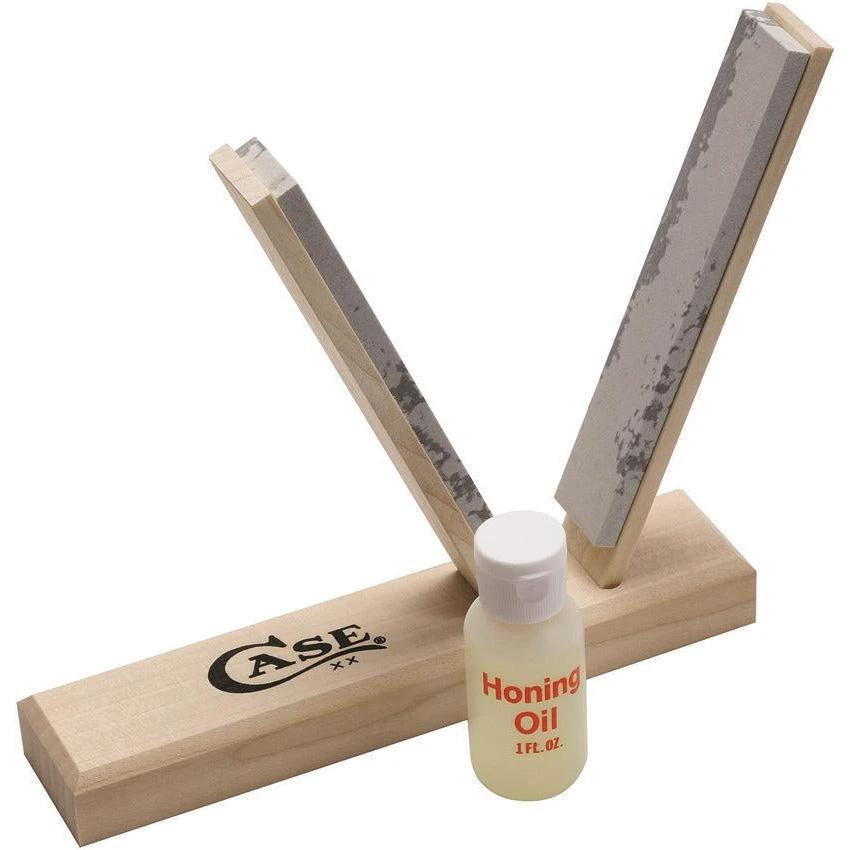 Case 50153 V Sharpening Kit – Natural Soft Arkansas Stone System by Case Cutlery