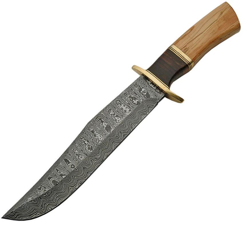 Damascus Olive Wood Damascus Bowie DM-1132 by Damascus
