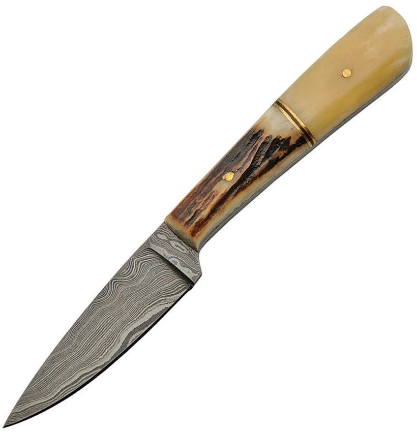 Damascus Fixed Blade Bone/Stag DM-1174 by Damascus