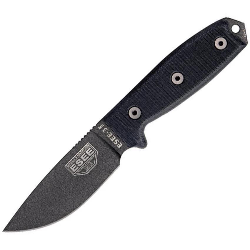 ESEE Model 3 Black G-10 Plain Edge by ESEE