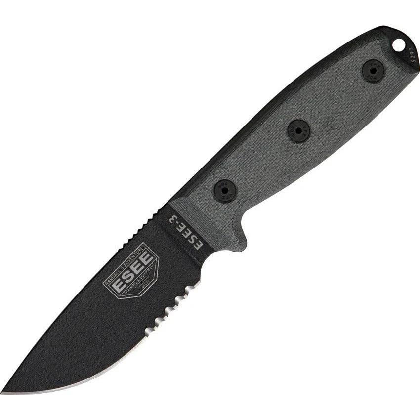 ESEE Model 3 Part Serrated ES-3SM-MB by ESEE