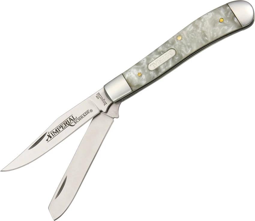 Imperial Large Trapper Cracked Ice IMP13L – Classic Slipjoint Pocket Knife by Schrade