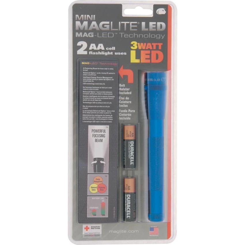 Maglite 53044 Mini Mag-Lite 2AA Blue Survival LED Flashlight (ML53044) by Mag-Lite