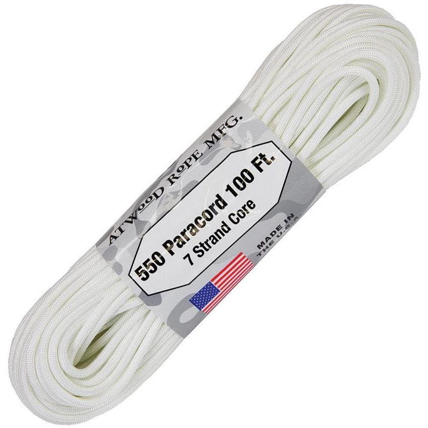 Atwood Rope MFG Parachute Cord White S08 - WHITE by Atwood Rope MFG