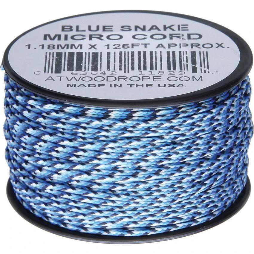Atwood Rope MFG Micro Cord 125ft Blue Snake MP07 - BLUE SNAKE by Atwood Rope MFG