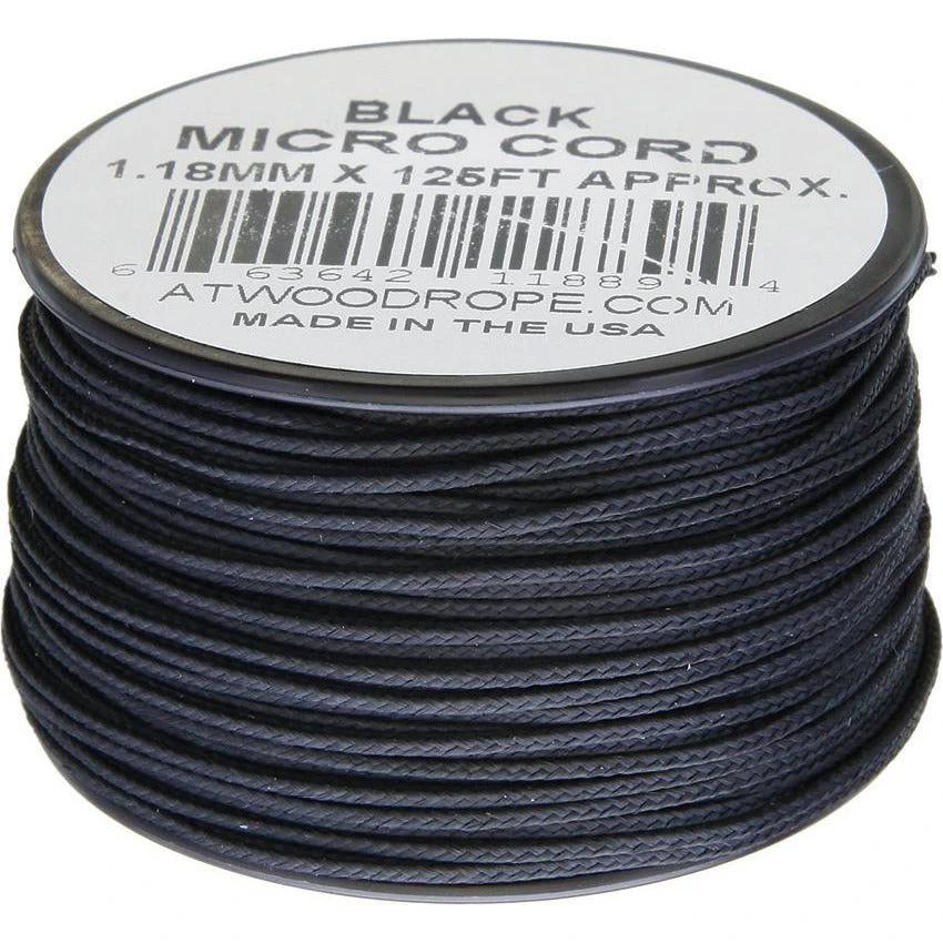 Atwood Rope MFG Micro Cord 125ft Black MS01 - BLACK by Atwood Rope MFG