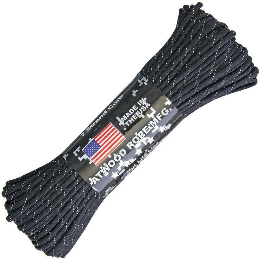 Atwood Rope MFG Parachute Cord Reflective R101 - BLACK by Atwood Rope MFG