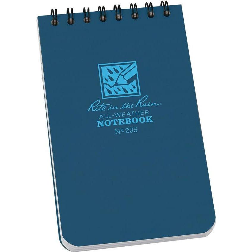 Rite in the Rain Top Spiral Notebook 3x5 Blue 235 by Rite in the Rain