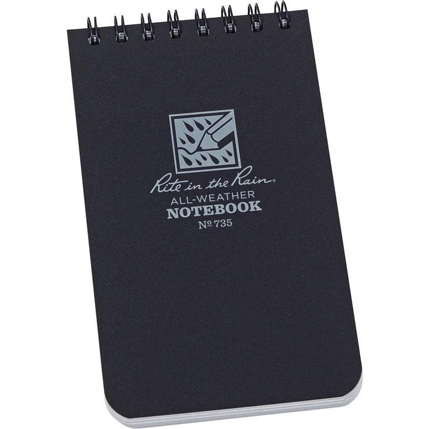 Rite in the Rain 3 x 5 Top Spiral Notebook Blac 735 by Rite in the Rain