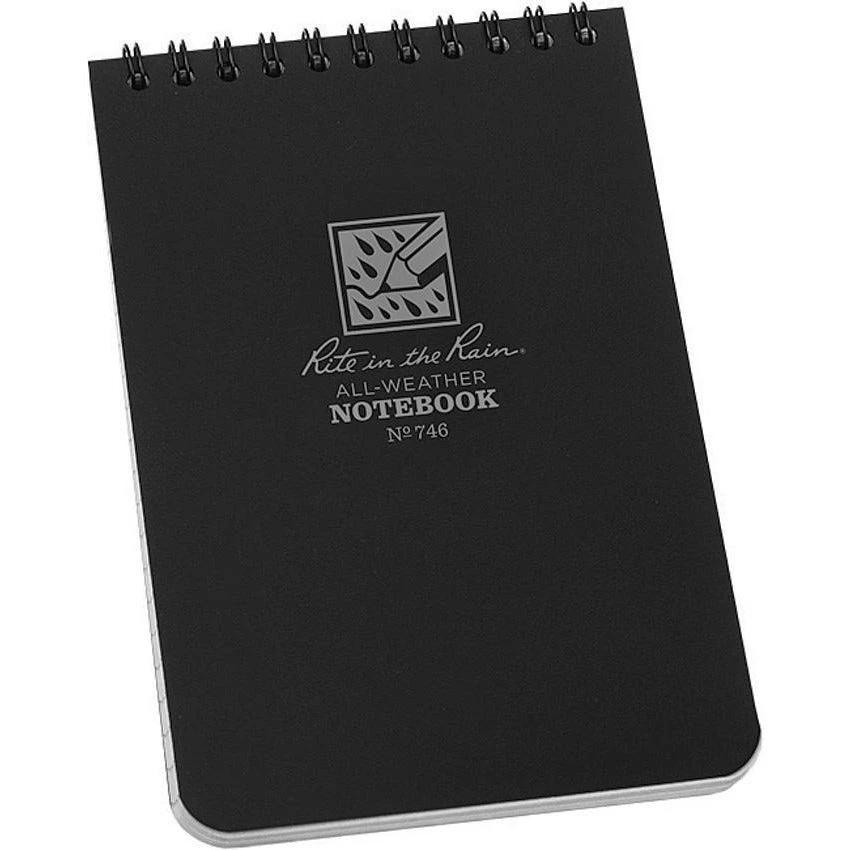 Rite in the Rain Top Spiral Notebook Black 746 by Rite in the Rain