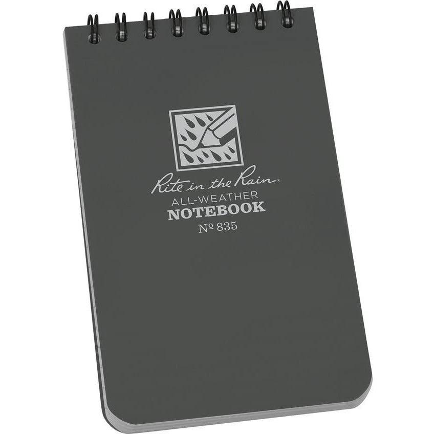 Rite in the Rain Top Spiral Notebook 3x5 Gray 835 by Rite in the Rain