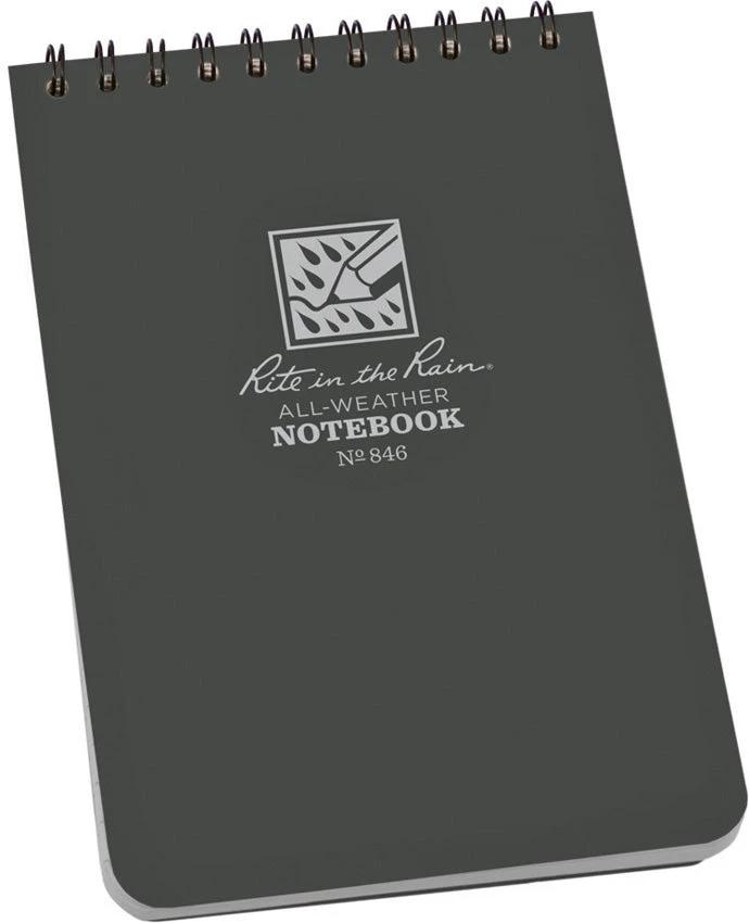 Rite in the Rain Top-Spiral Notebook 4x6 Gray 846 by Rite in the Rain