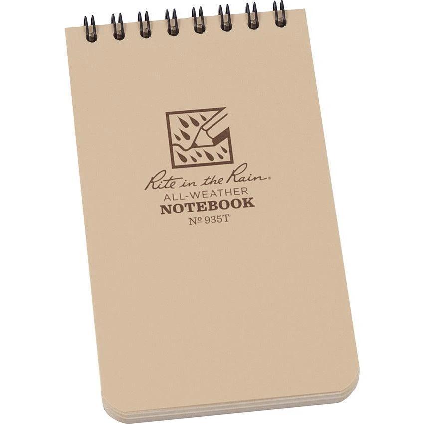 Rite in the Rain 3 x 5 Top Spiral Notebook Tan 935T by Rite in the Rain