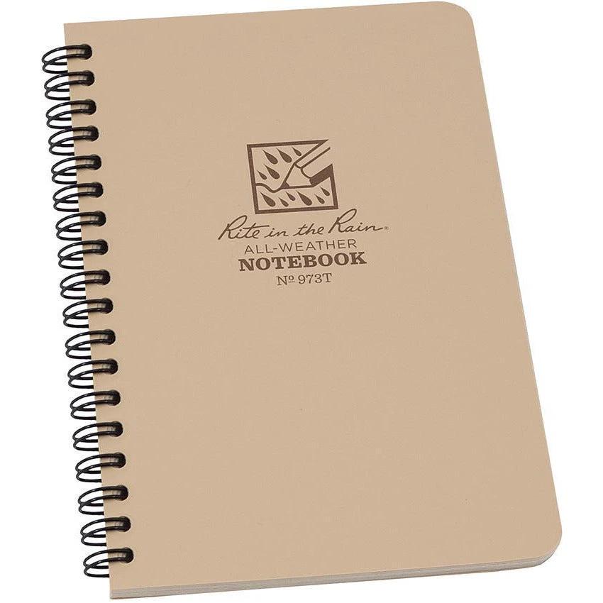 Rite in the Rain Side Spiral Notebook Tan 973T by Rite in the Rain
