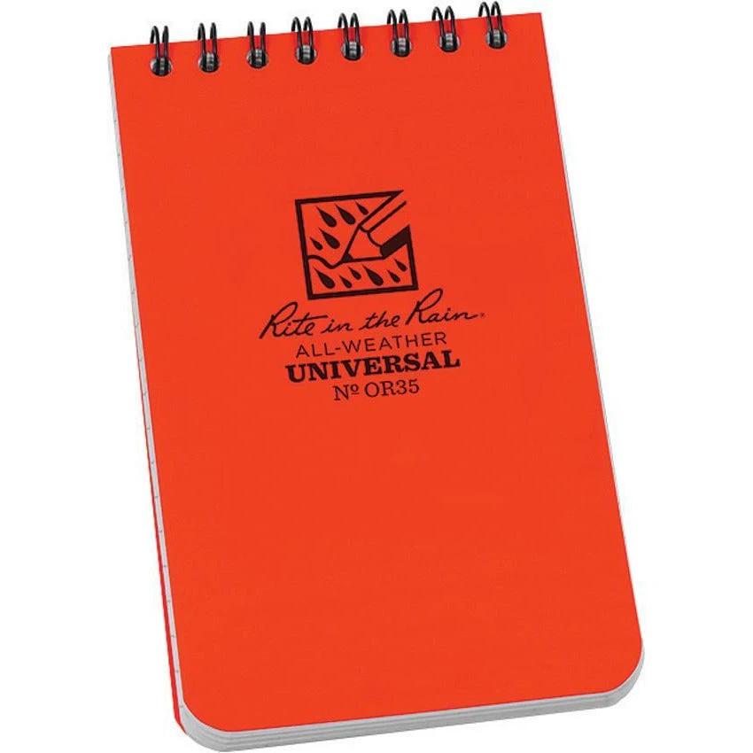 Rite in the Rain Top Spiral Notebook Orange OR35 by Rite in the Rain