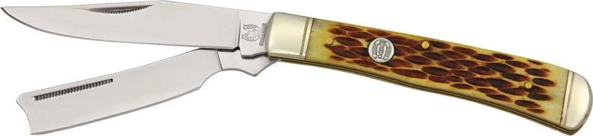 Rough Ryder Razor Trapper Amber Bone RR072 by Rough Ryder