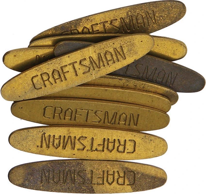 Schrade 404 Craftsman Shield – Brass Knife Shields (Pack of 10), Made in USA by Schrade