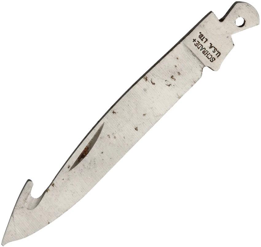 Schrade 522 Guthook Blade – Unsharpened Stainless Steel (Made in USA) by Schrade