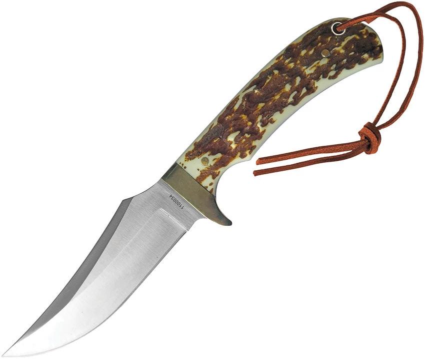 Schrade 1100034 Uncle Henry Fixed Blade Knife – Staglon Handle with Leather Sheath by Schrade