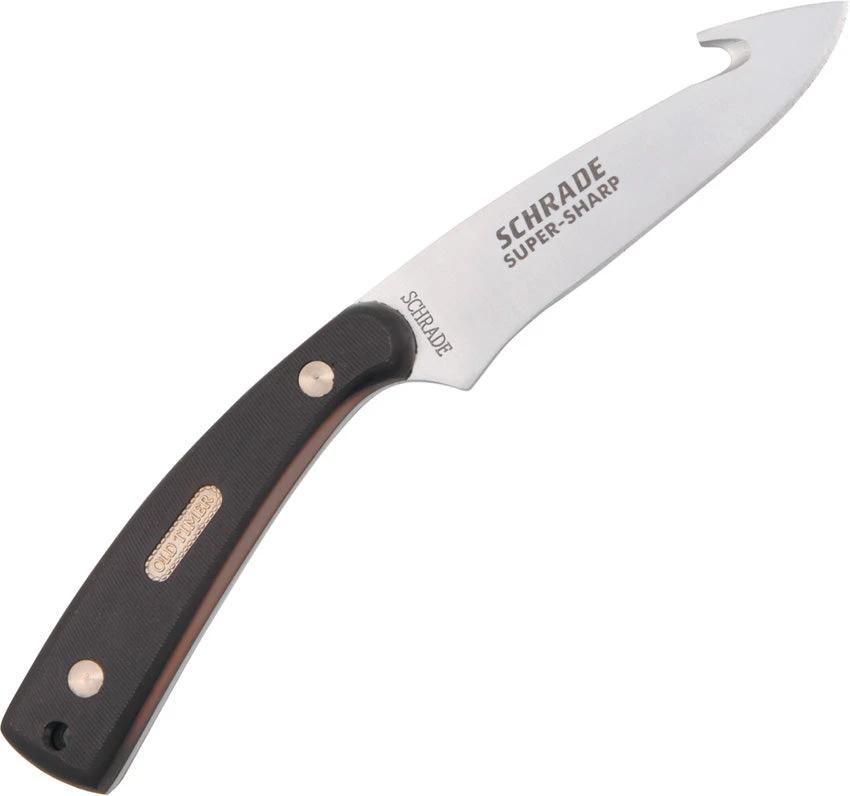 Schrade 158OT Old Timer Guthook Skinner Fixed Blade Knife – Precision Skinning Tool by Schrade