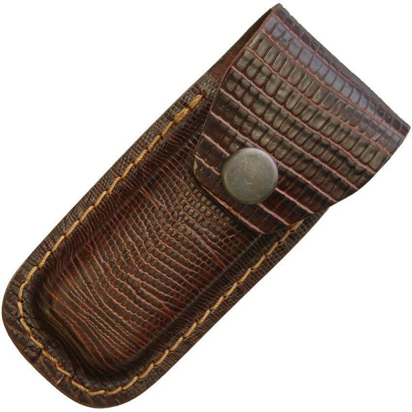 Sheaths Leather Belt Pouch Lizard 4" FOLDER BROWN LIZARD by Sheaths