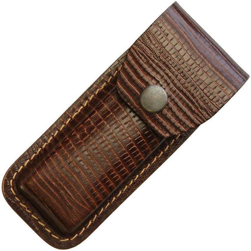 Sheaths Leather Belt Sheath Lizard FOLDER 5" BROWN LIZARD by Sheaths