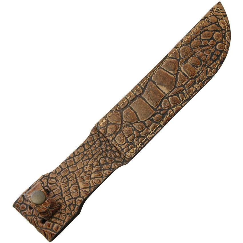 Sheaths Fixed Blade Belt Sheath Allig STRAIGHT 7" BROWN COCO by Sheaths