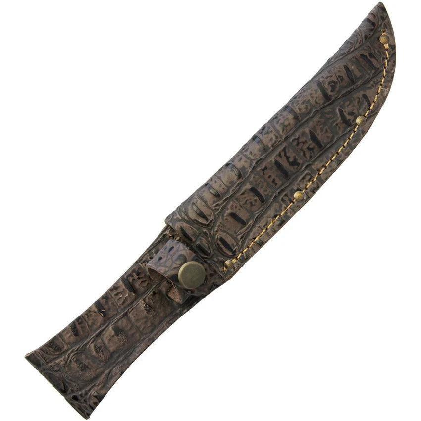 Sheaths Fixed Blade Belt Sheath Croc STRAIGHT 6" CHOCOLATE COCO by Sheaths