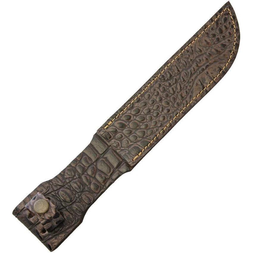 Sheaths Fixed Blade Belt Sheath Croc STRAIGHT 7" CHOCO;ATE COCO by Sheaths