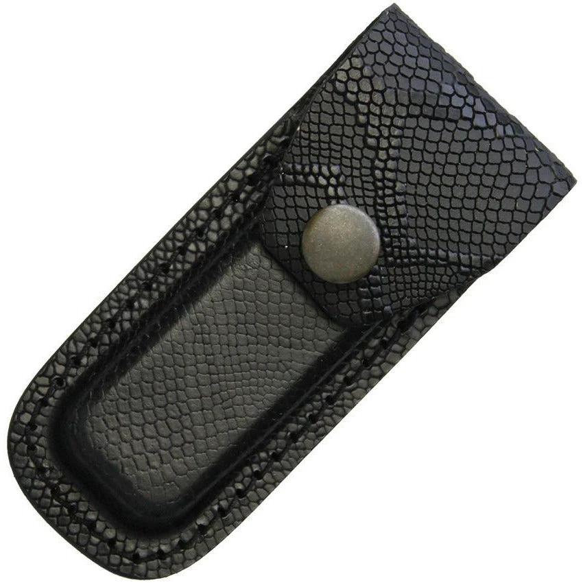 Sheaths Leather Belt Pouch Snake FOLDER 4" BLACK PYTHON by Sheaths